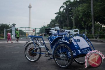Becak listrik Jakarta "Be'ol Cepirit" dalam masa uji coba