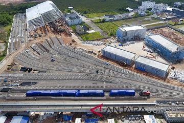 Kereta LRT Sudah Berada Di Depo Jakabaring