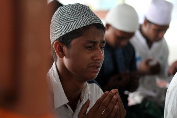 Salat Idul fitri Muslim Rohingya Aceh