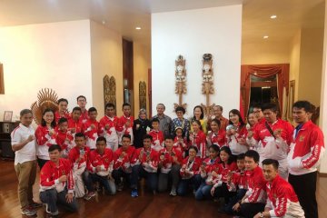 Lewat seragam unik, tim wushu Indonesia bawa misi ekonomi berkelanjutan