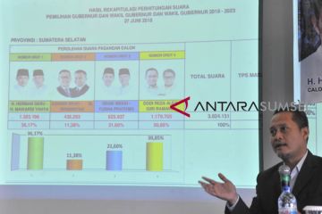 Tim Paslon Herman Deru-Mawardi Yahya beri keterangan pers