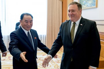 Menlu Pompeo berharap pembicaraan dengan Kim di Pyongyang akan mengarah pada denuklirisasi