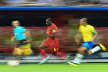 Foto-foto saat Brasil dipermalukan Belgia 1-2