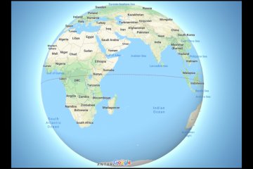 Google Maps kini berbentuk bola dunia