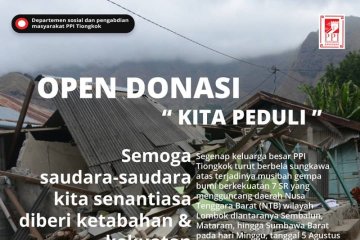 Rp63 juta dari PPI Tiongkok untuk korban gempa Lombok