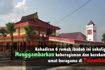 6 Rumah Ibadah berdampingan di Jakabaring