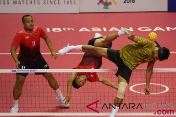 Sepak takraw putra Indonesia gagal ke final setelah dikalahkan Malaysia