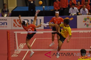 Sepak Takraw Putri Indonesia vs Myanmar