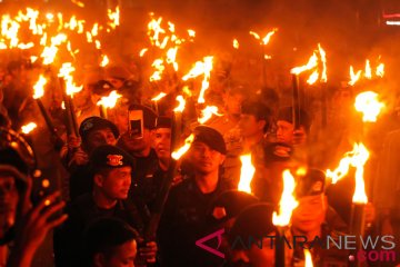 Pawai obor semarakkan HUT RI di Rokan Hilir