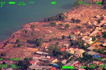 Kota Palu dilihat dari udara pascagempa