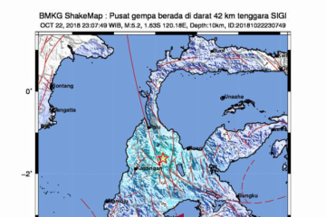 Gempa 3,3 SR guncang Sulawesi Tengah
