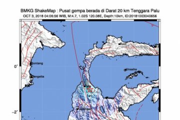 Gempa bermagnitudo 4,7 getarkan tenggara Palu