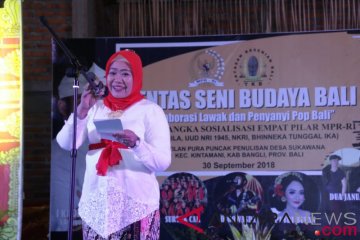 Di Pura Penulisan, sosialisasi Empat Pilar disampaikan lewat seni budaya Bali