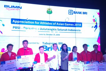 BRI apresiasi atlet bulutangkis berprestasi dalam Asian Games 2018