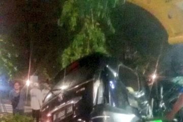 Kecelakaan tunggal terjadi di depan TVRI Senayan