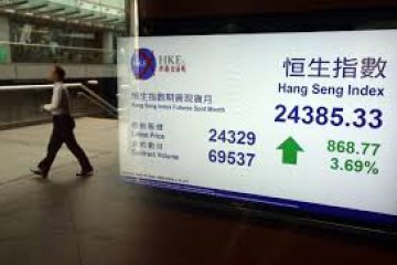 Saham Hong Kong setop kerugian, Indeks Hang Seng melonjak 352,59 poin