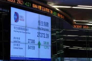 Saham Hong Kong "rebound," Indeks Hang Seng melambung 205,06 poin