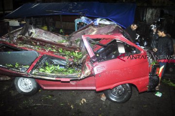 Jalan Liwang Gintung Bogor bisa dilalui usai dilanda angin kencang