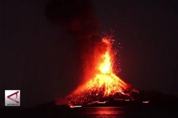 Tinggi Gunung Anak Krakatau menyusut