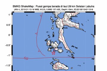 Gempa 3,5 magnitudo terjadi di Labuha Maluku Utara