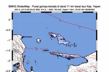 BMKG nyatakan gempa Kepulauan Yapen-Papua tidak berpotensi tsunami