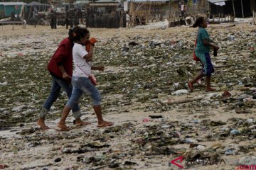 Puluhan ribu kg sampah diangkut dari Pantai Kupang