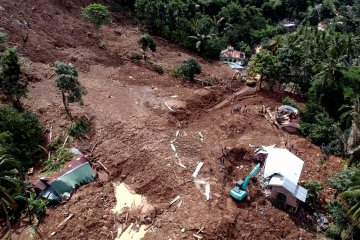 Foto aerial lokasi bencana tanah longsor di Gowa