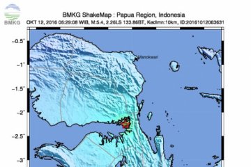 Gempa bumi 3,4 SR guncang Kabupaten Bintuni