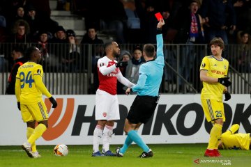 Liga Europa: Lacazette dikartu merah, Arsenal takluk 0-1 dari BATE