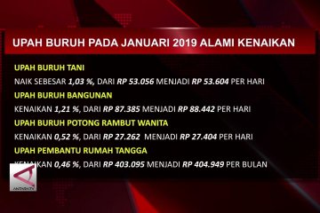 Upah buruh pada Januari 2019 alami kenaikan