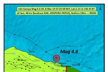 Gempa 4,6 SR Guncang Kabupaten Jayapura