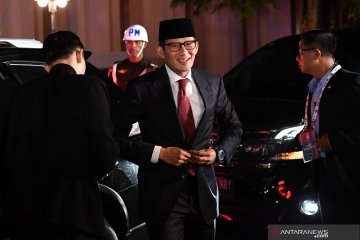 Sandiaga Uno dan Ma'ruf Amin tiba di lokasi debat