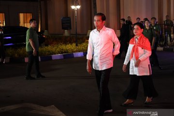 Presiden Jokowi tiba untuk menghadiri debat