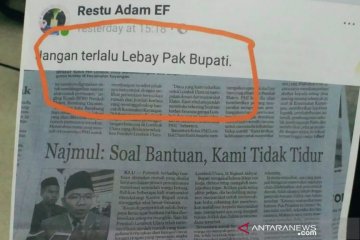 Bupati Najmul Laporkan Pegiat Sosial karena status facebook