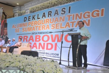 Para alumni perguruan tinggi di Sumsel deklarasi dukung Prabowo-Sandi