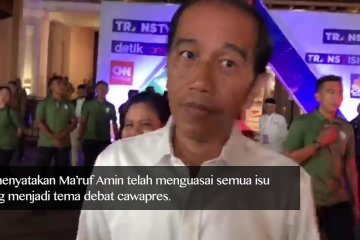 Jokowi antar Ma'ruf Amin ke panggung debat