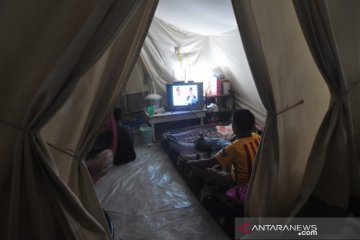 Semangat  Pemilu 2019 di tenda pengungsian
