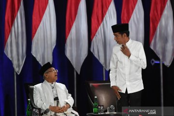 Jokowi dan Prabowo sampaikan visi misi di debat capres kelima