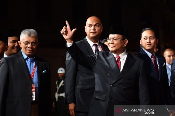 Prabowo Subianto tiba di lokasi debat capres