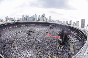 Foto aerial kampanye akbar Jokowi-Amin di Stadion GBK