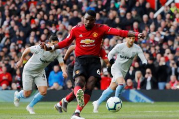 Liga Inggris: Dua gol penalti Pogba menangkan MU atas West Ham