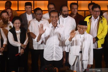 Pernyataan Jokowi - Ma'ruf Amin bersama pimpinan parpol pendukung