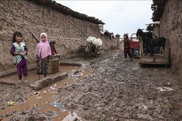 Hujan lebat, badai terjang pengungsi Afghanistan di Pakistan