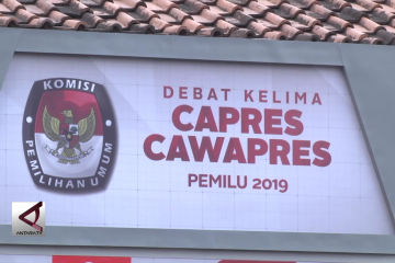 Suasana jelang debat terakhir Pilpres 2019