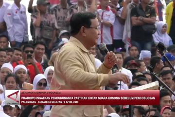 Prabowo ingatkan pendukungnya pastikan kotak suara kosong sebelum pencoblosan