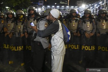 Aksi unjuk rasa di Bawaslu berjalan aman dan tertib