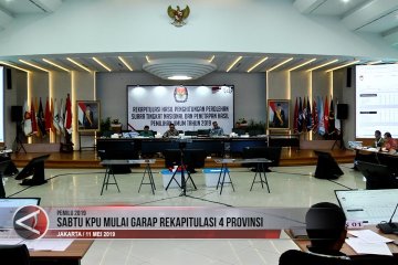 Sabtu KPU mulai garap rekapitulasi 4 provinsi