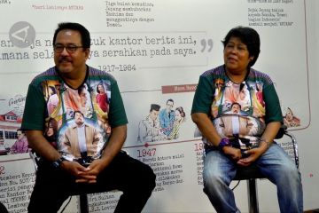 Bang Doel dan Atun sambangi Newsroom ANTARA promo Si Doel The Movie 2