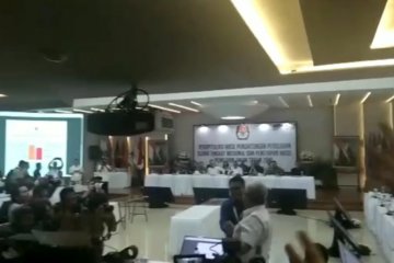 Suasana usai KPU sampaikan hasil final rekapitulasi nasional Pilpres 2019