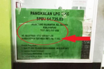 SPBU di Kapuas jual elpiji 3 kg lebihi HET